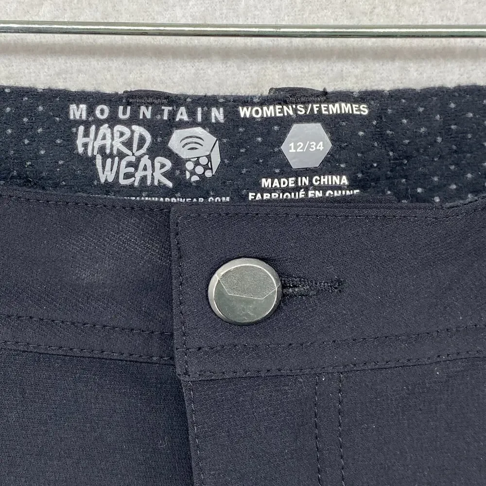 MOUNTAIN HARDWEAR Pants Women 12 34 Winter Wander Softshell Utility Hiking Black_6
